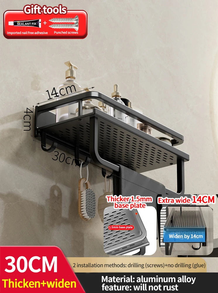 Wandhängendes Aluminium-Badregal – Platzsparend & Elegant