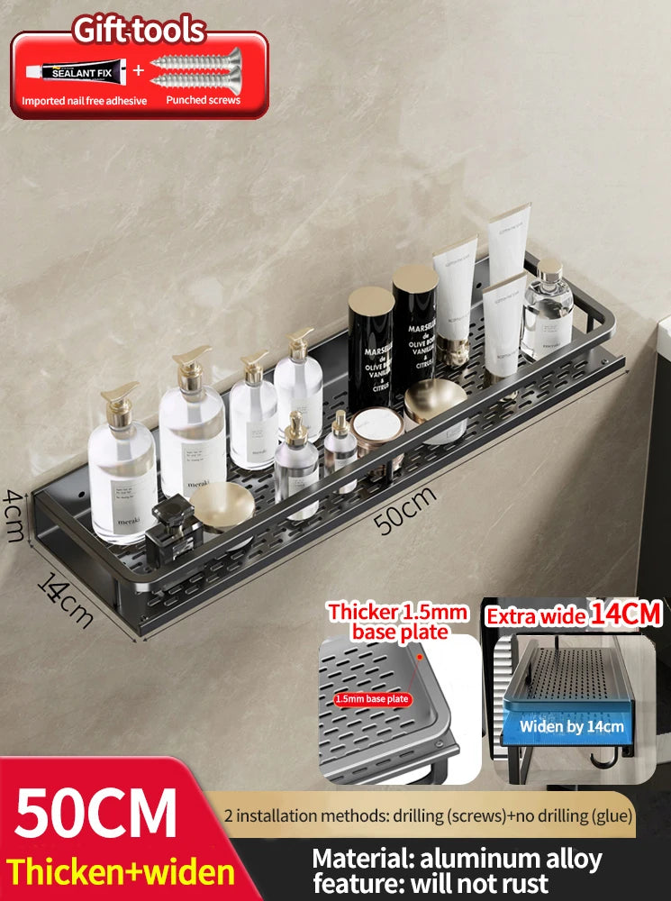 Wandhängendes Aluminium-Badregal – Platzsparend & Elegant