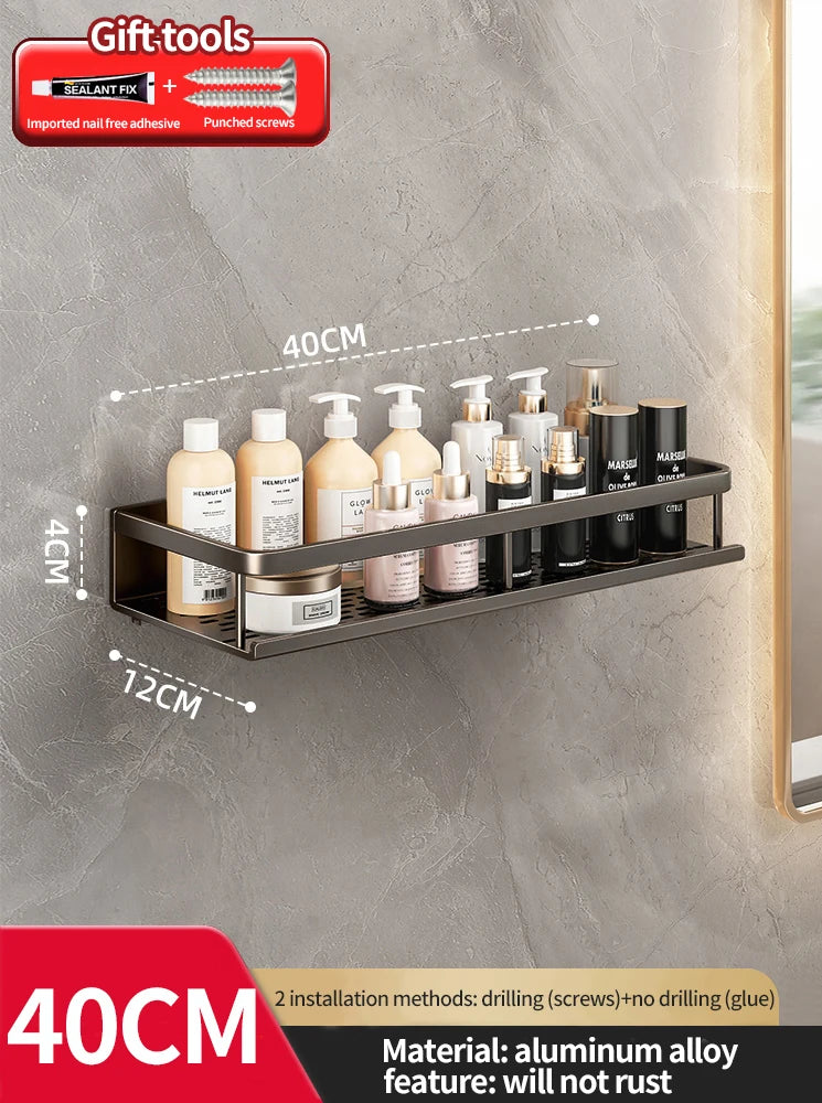 Wandhängendes Aluminium-Badregal – Platzsparend & Elegant