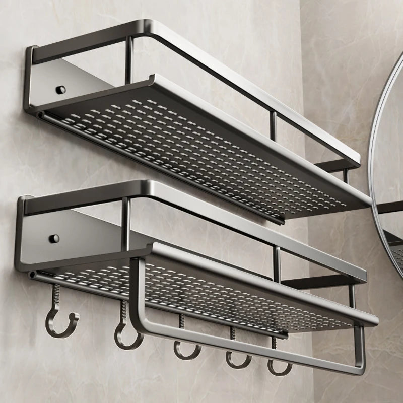 Wandhängendes Aluminium-Badregal – Platzsparend & Elegant