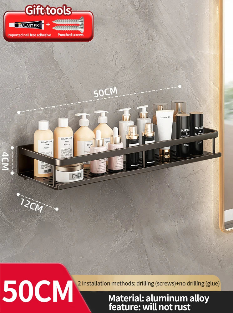 Wandhängendes Aluminium-Badregal – Platzsparend & Elegant