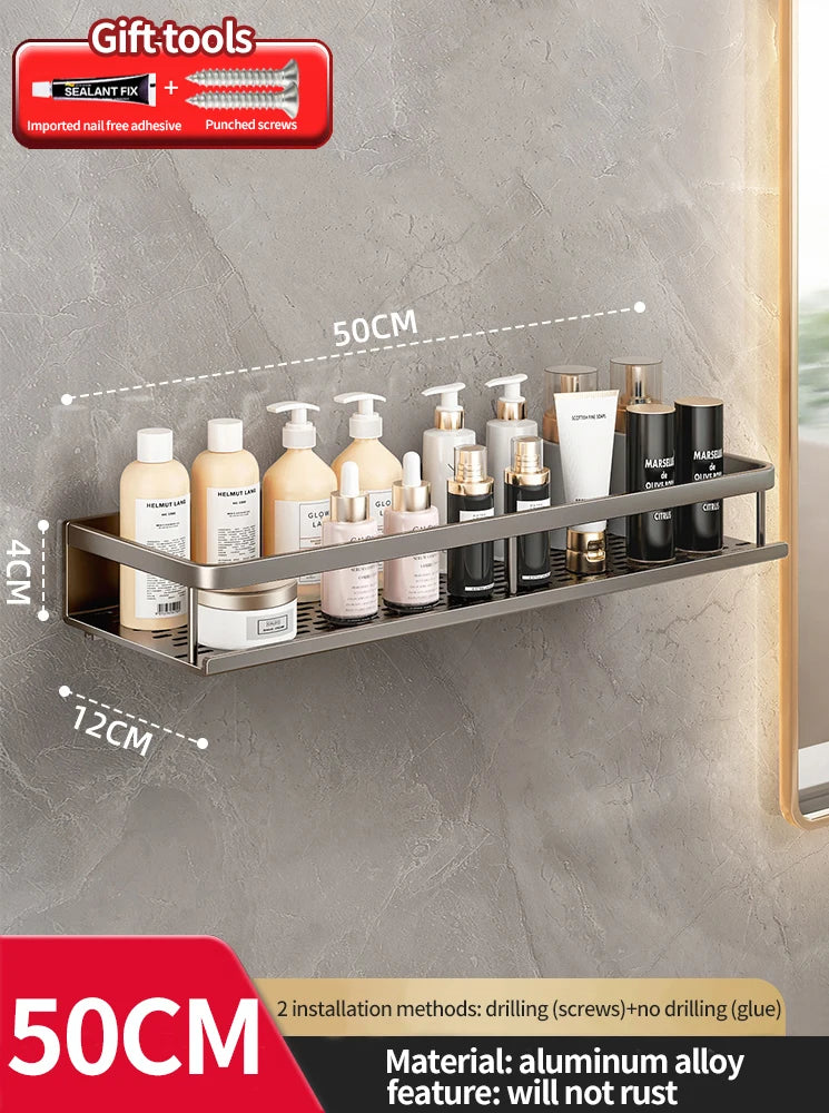 Wandhängendes Aluminium-Badregal – Platzsparend & Elegant